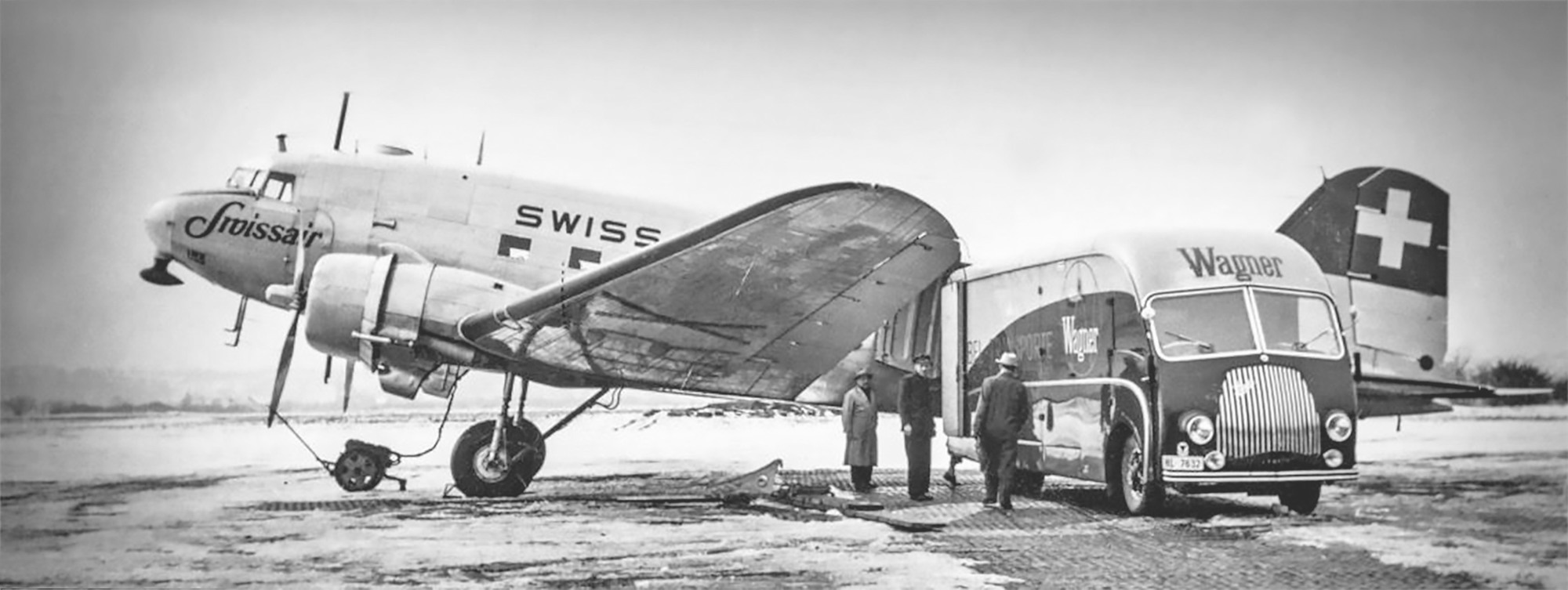 Saurer 4-Zylinder-Diesel 62 PS 1958 Flugplatz Basel Luftfracht Markenvielfalt TIR transNews