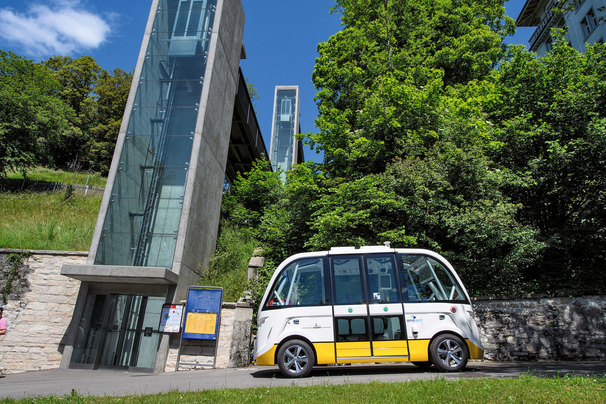 Autonomer Shuttle Linie 12 Rheinfallbecken TIR transNews