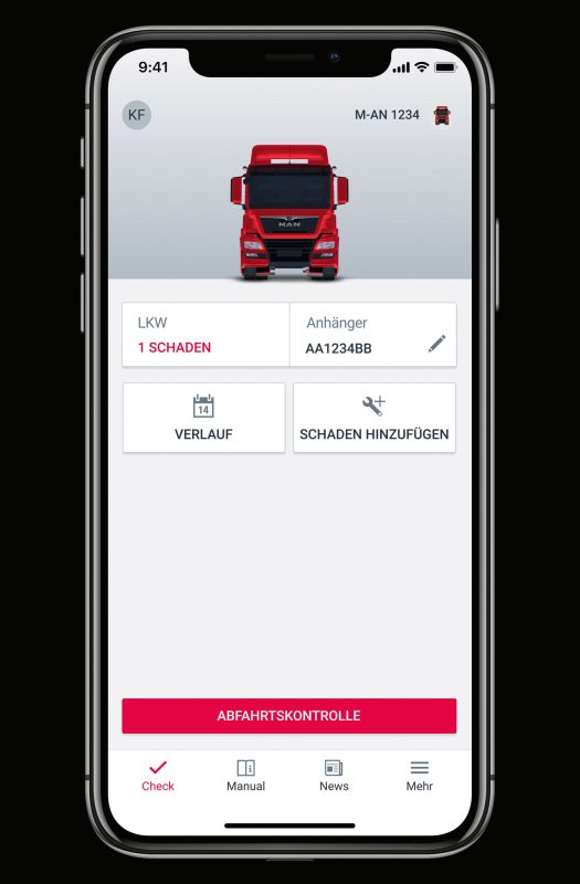 Driver App von MAN Truck & Bus Abfahrtskontrolle TIR transNews