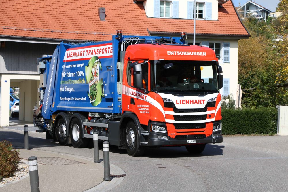 Biogas-Antrieb Scania Lienhart Transporte AG Basersdorf TIR transNews