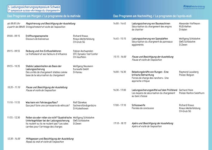 Programm 5. Ladungssicherungssymposium TIR transNews