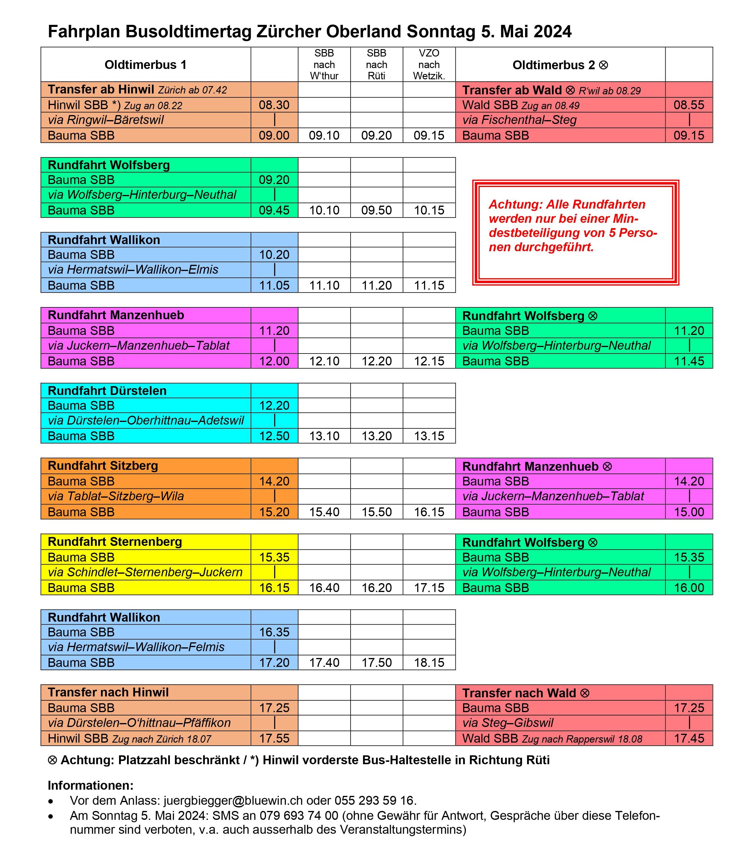 HNF ZO Busoldtimertag 2024 Fahrplan TIR transNews